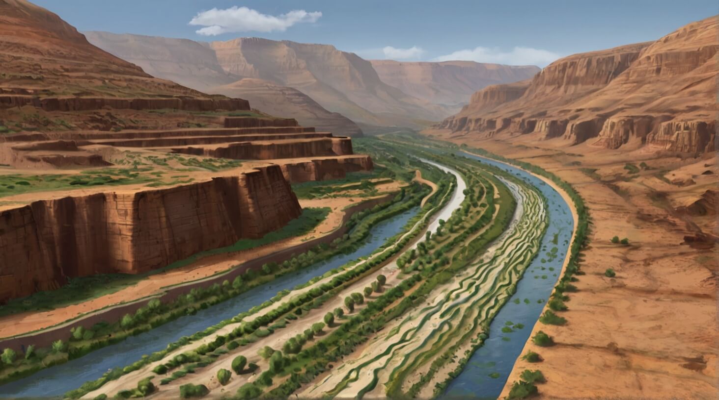 An ancient tree ring cross-section showcasing climatic influences over millennia, illustrating growth patterns and environmental changes.