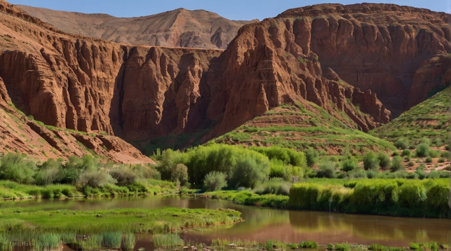 A breathtaking view of rugged cliffs and flowing waters, illustrating the majestic beauty of gorges being created.