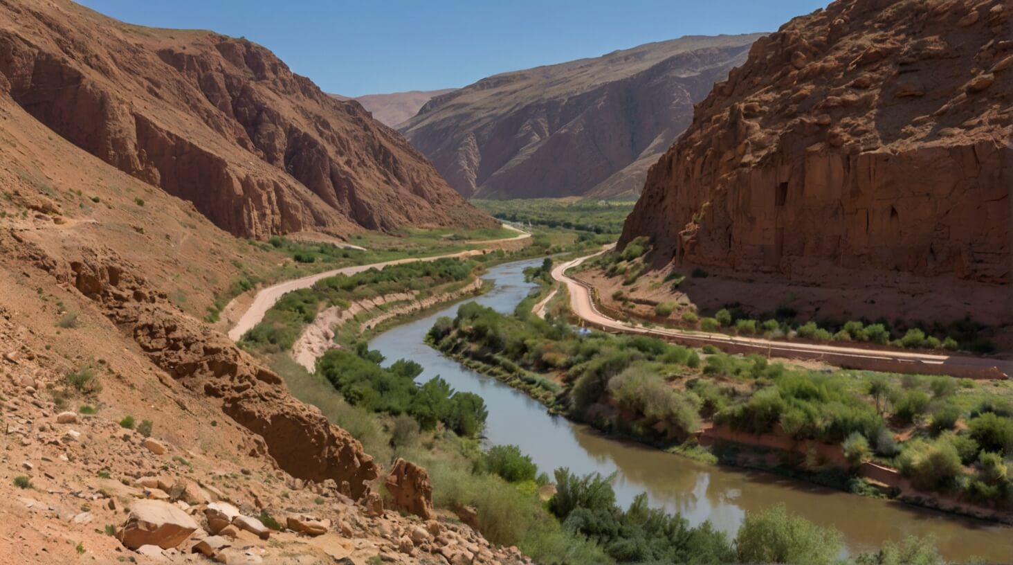 Aerial view of eroded landscapes with visible human impact, showcasing the environmental consequences of human activities on erosion.