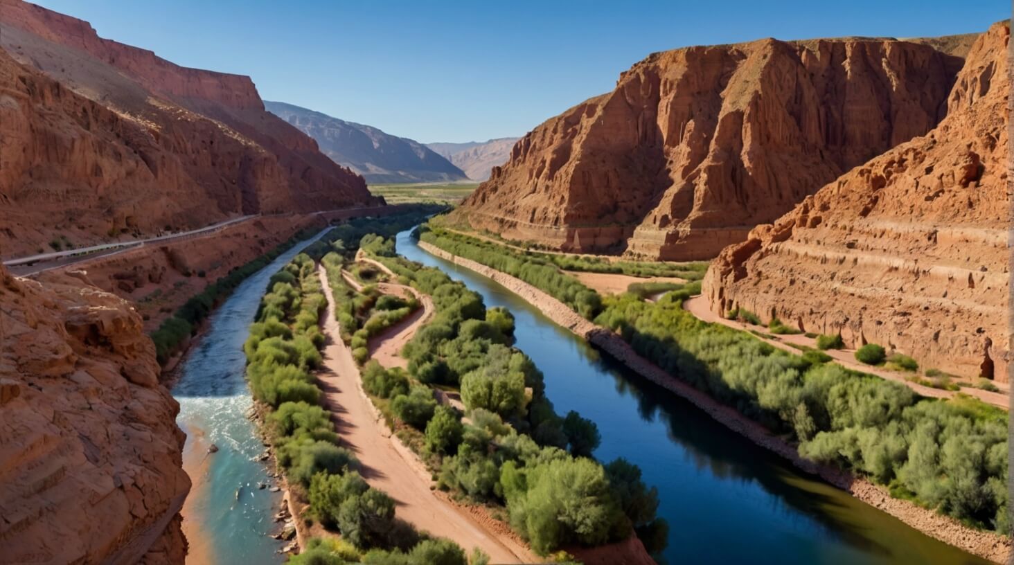 Vibrant illustration of 'The Present Landscape' showcasing a dynamic scene filled with diverse elements and rich colors.