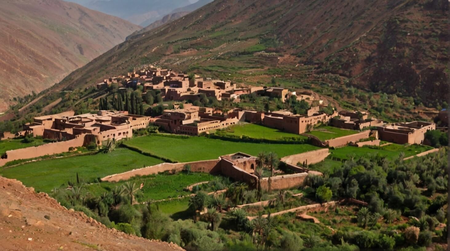  majestic landscape showcasing the towering peaks and rugged terrain of the Atlas Mountains, symbolizing nature's grandeur and the allure of exploration.