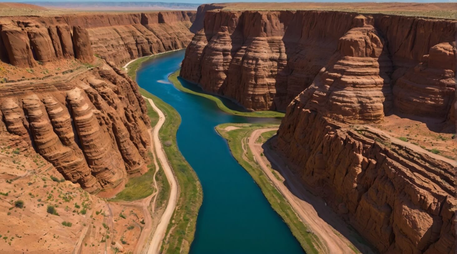 An aerial view of a river carving its way through the landscape, illustrating the impactful role of water erosion in shaping the earth's surface.